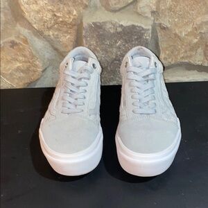 Vans Gray Suede Embossed and Stacked.Size 8
